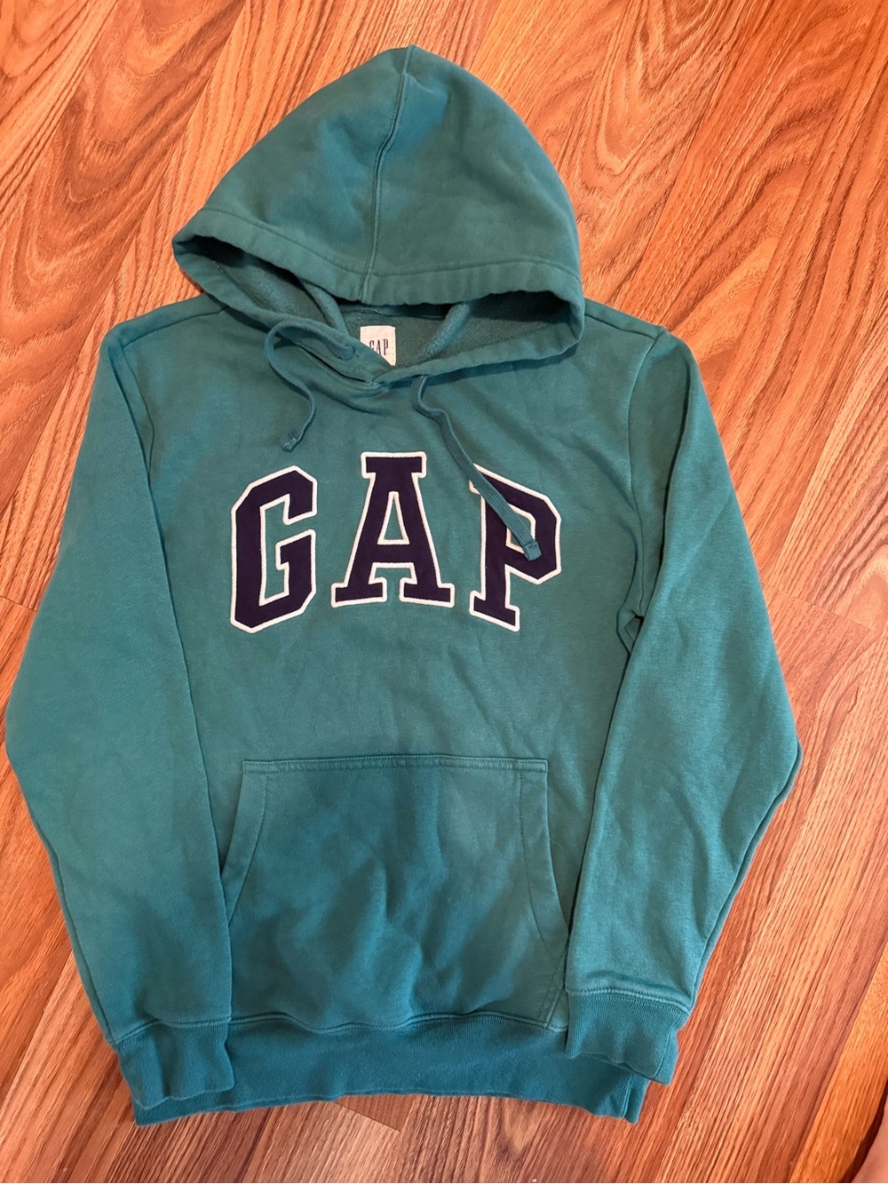 GAP Teal Pullover Hoodie with Navy Lettering